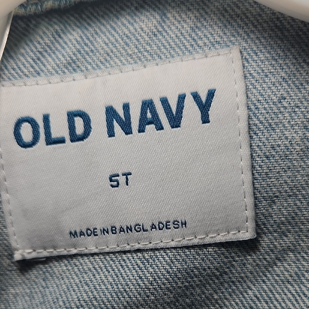 Old Navy Kids Blue Jean Jacket Set with Colorful Buttons - Picture 2 of 7